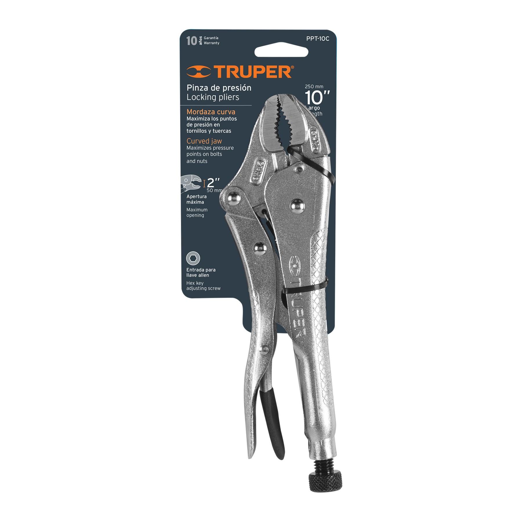 ALICATE DE PRESION CURVO 10" 17423 - TRUPER