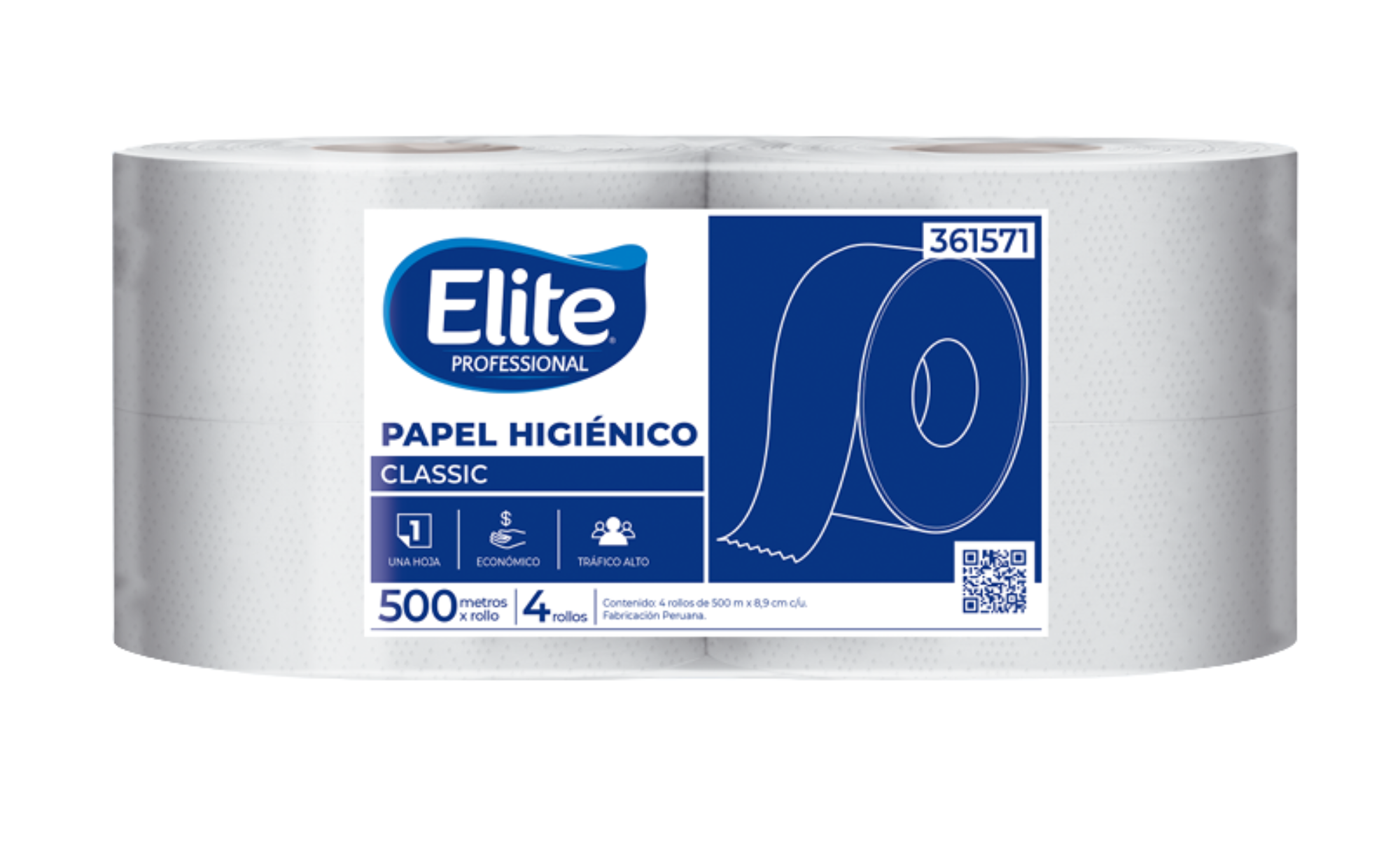 PAPEL HIGIENICO JUMBO ELITE CLASSIC 4 x 500MTS 361571