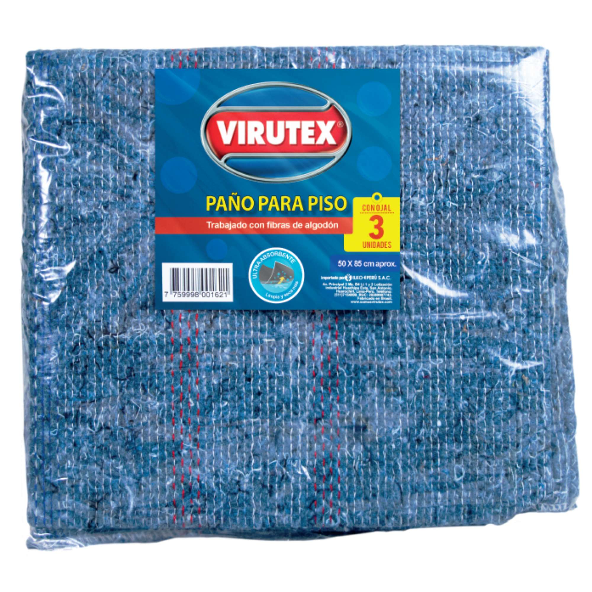 PAÑO PARA PISO C/OJAL X3 CLÁSICA - VIRUTEX